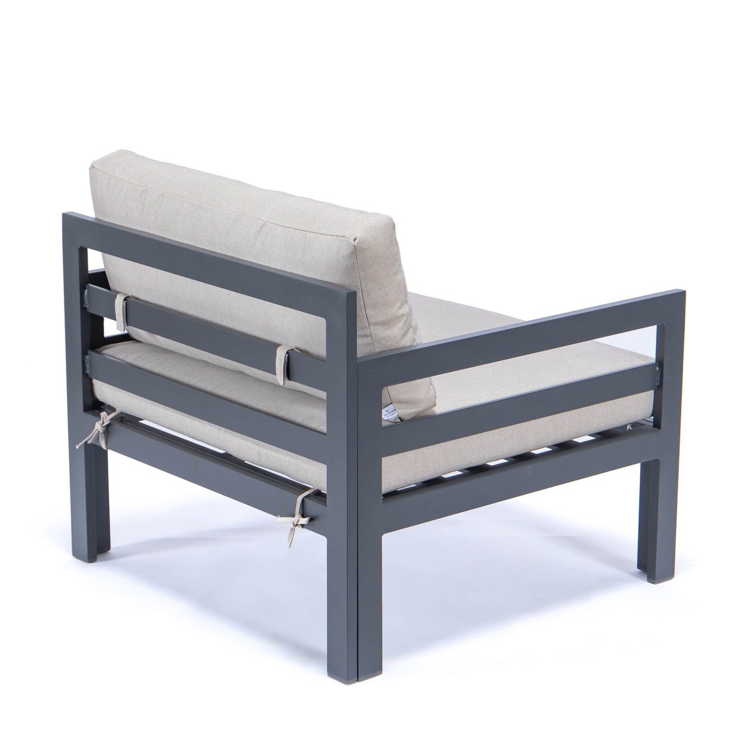 Chelsea Outdoor Patio Black Aluminum Armchairs With Cushions Set Of 2