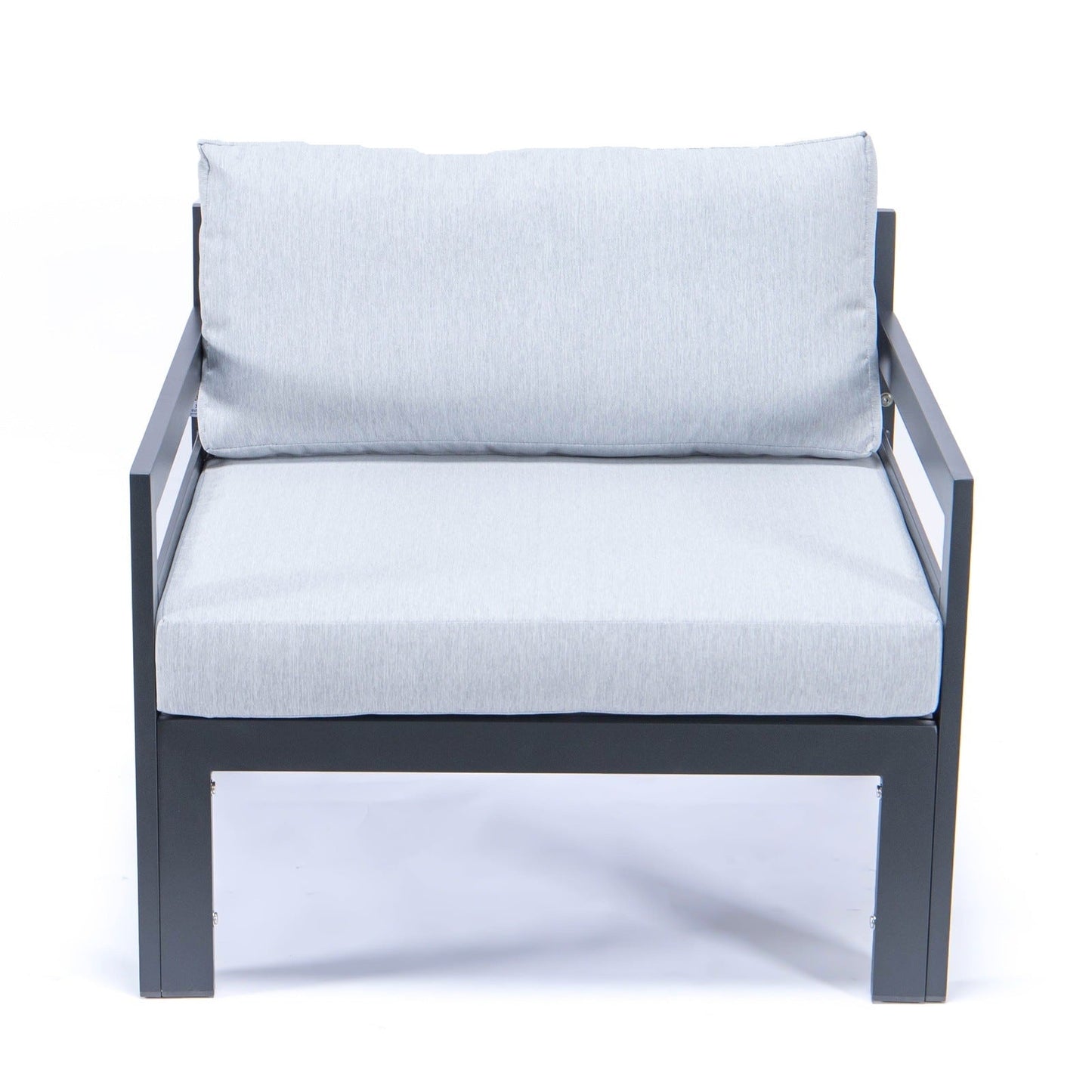 Chelsea Outdoor Patio Black Aluminum Armchairs With Cushions Set Of 2