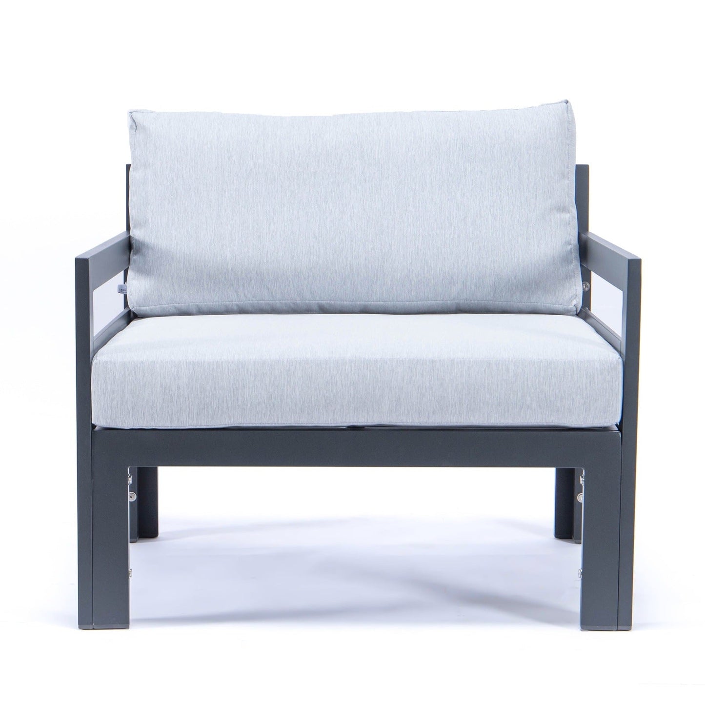 Chelsea Outdoor Patio Black Aluminum Armchairs With Cushions Set Of 2