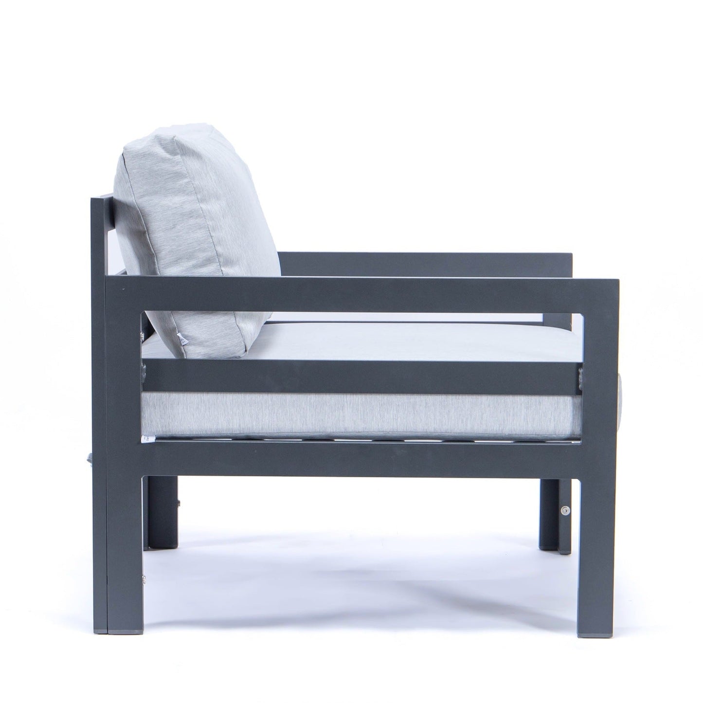 Chelsea Outdoor Patio Black Aluminum Armchairs With Cushions Set Of 2