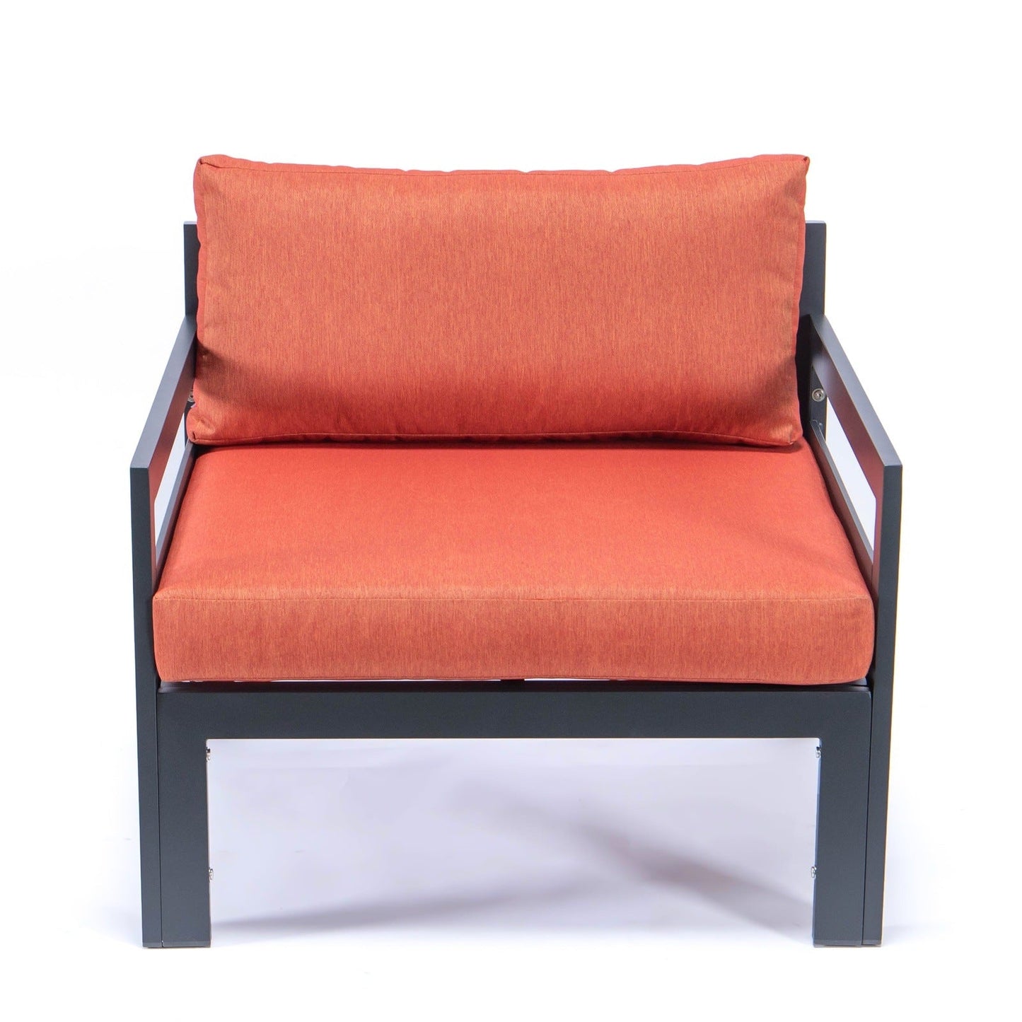 Chelsea Outdoor Patio Black Aluminum Armchairs With Cushions Set Of 2