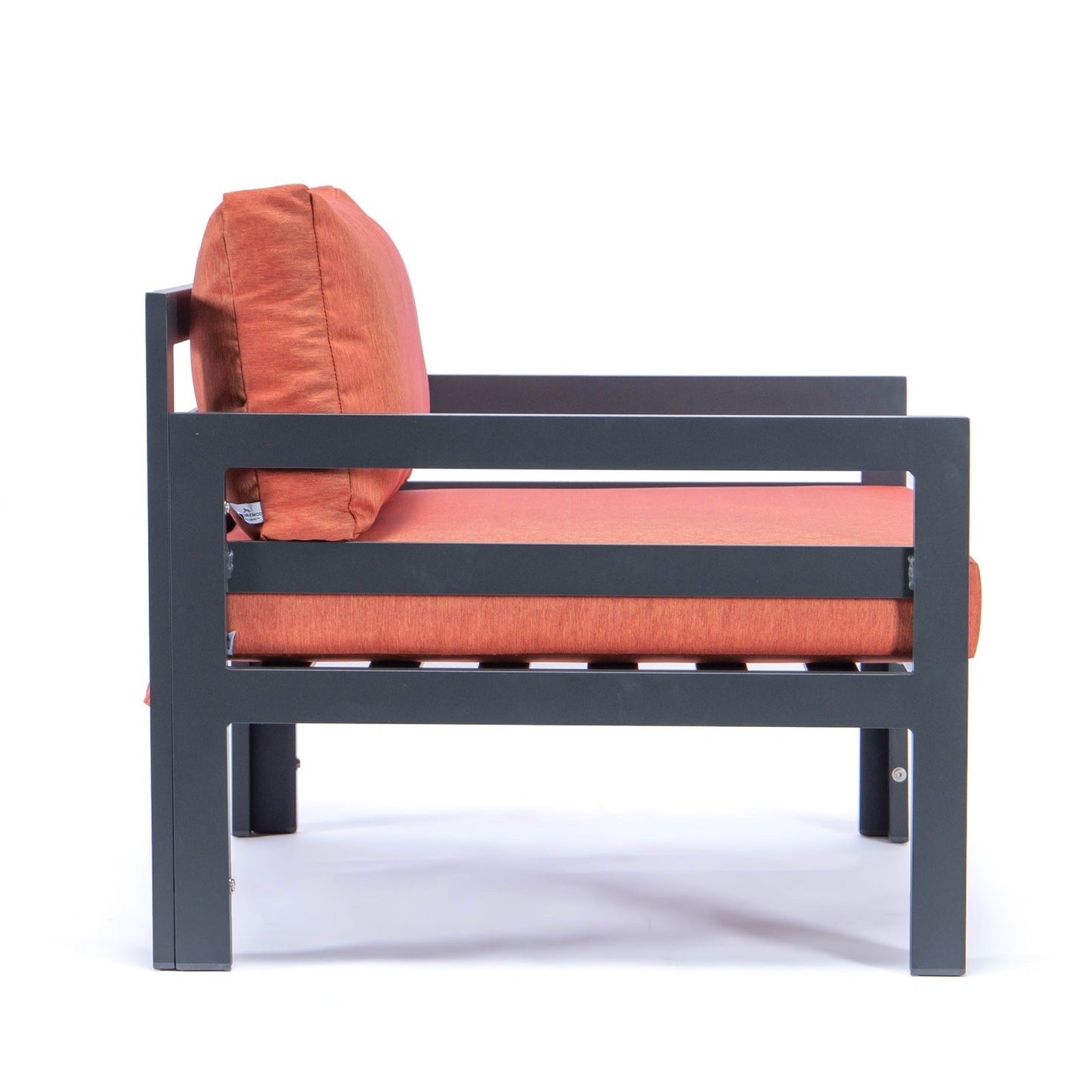 Chelsea Outdoor Patio Black Aluminum Armchairs With Cushions Set Of 2