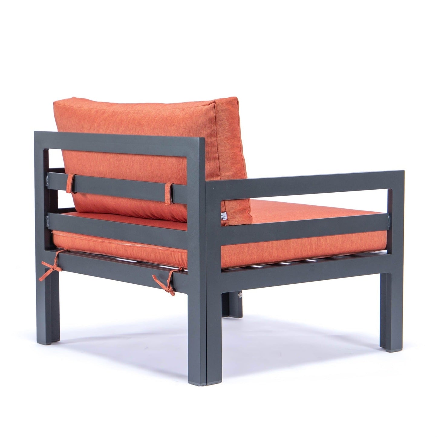 Chelsea Outdoor Patio Black Aluminum Armchairs With Cushions Set Of 2
