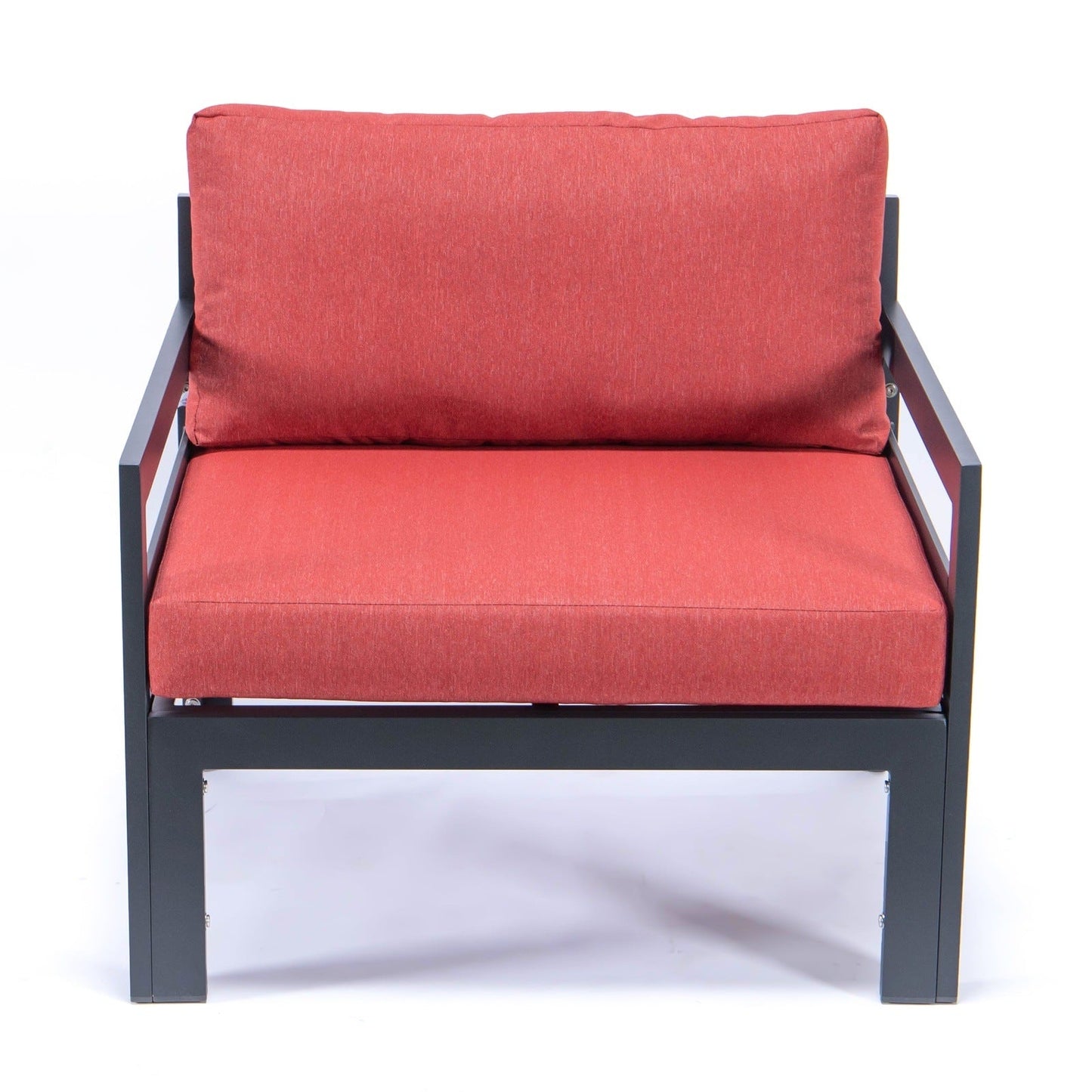 Chelsea Outdoor Patio Black Aluminum Armchairs With Cushions Set Of 2