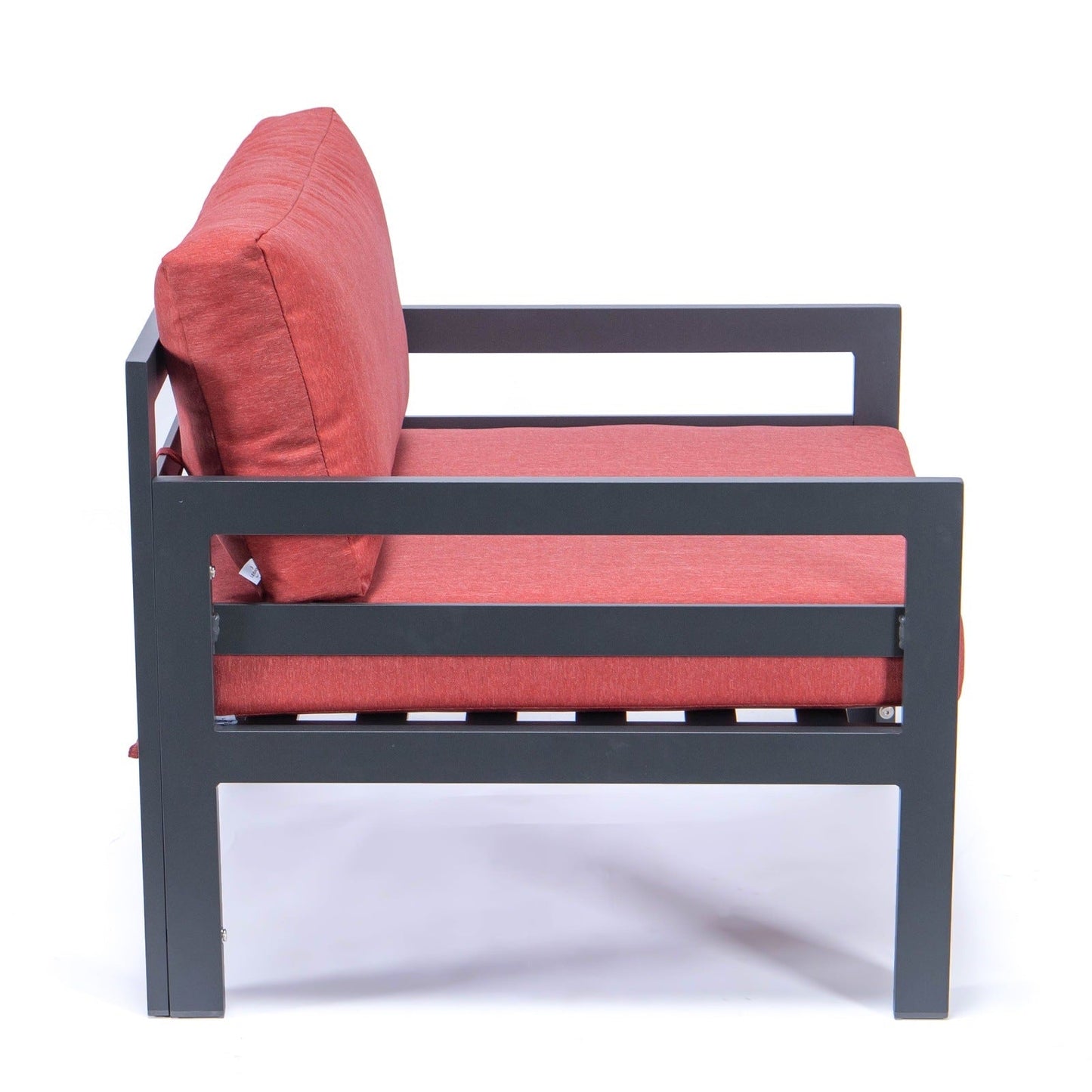 Chelsea Outdoor Patio Black Aluminum Armchairs With Cushions Set Of 2