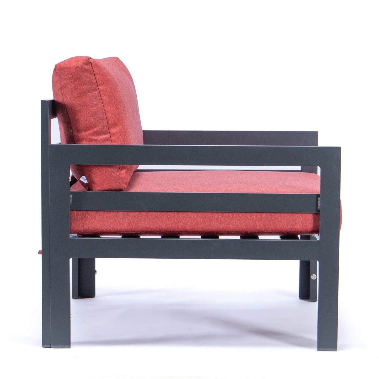 Chelsea Outdoor Patio Black Aluminum Armchairs With Cushions Set Of 2