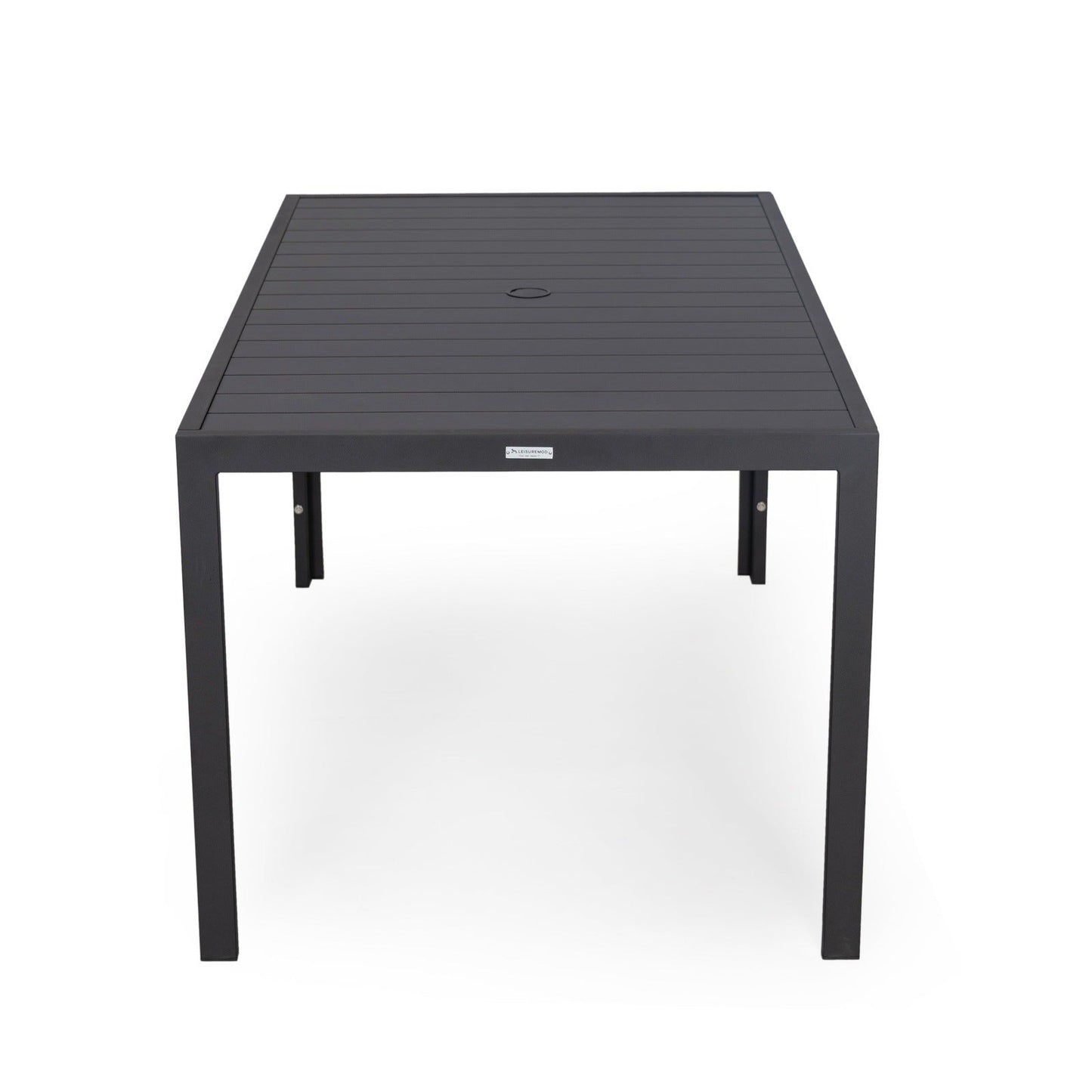 Chelsea Mid-Century Modern 63" & 87" Rectangular Outdoor Dining Table, Black Aluminum