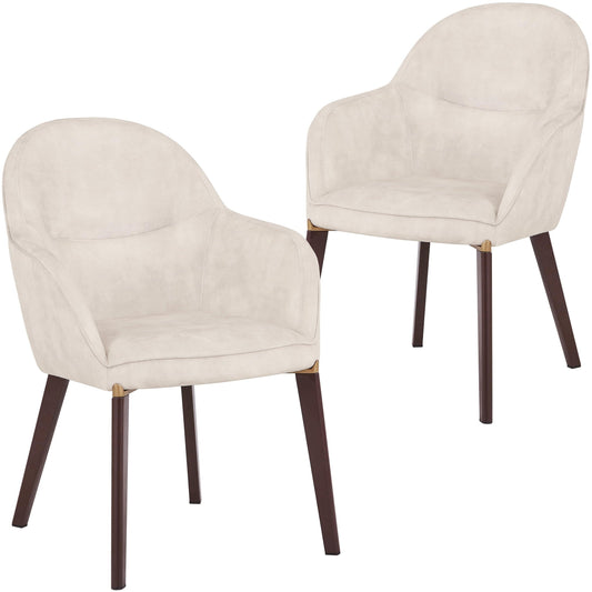 Elias Dining Chair Upholstered in Leather Velvet and Powder Coated Legs Set of 2
