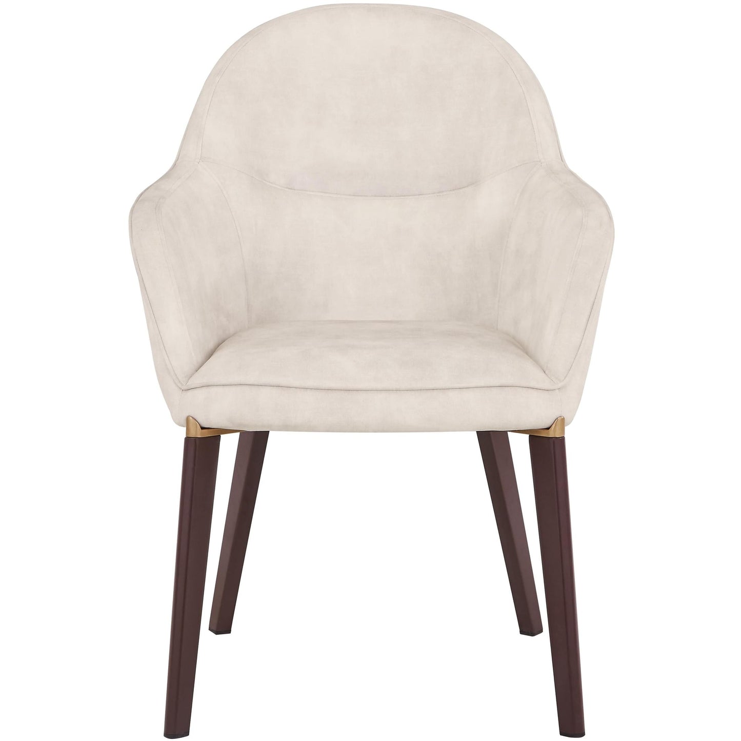 Elias Dining Chair Upholstered in Leather Velvet and Powder Coated Legs Set of 4