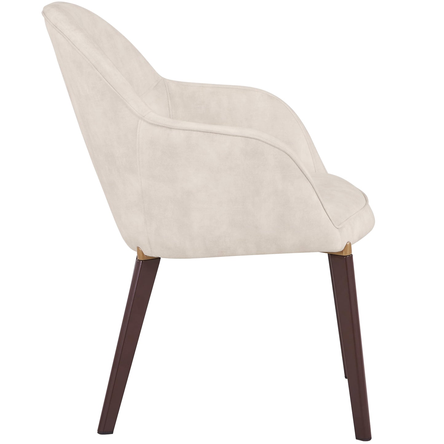 Elias Dining Chair Upholstered in Leather Velvet and Powder Coated Legs Set of 4