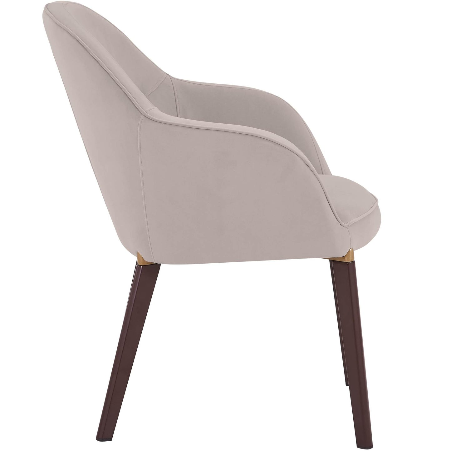 Elias Dining Chair Upholstered in Leather Velvet and Powder Coated Legs Set of 4