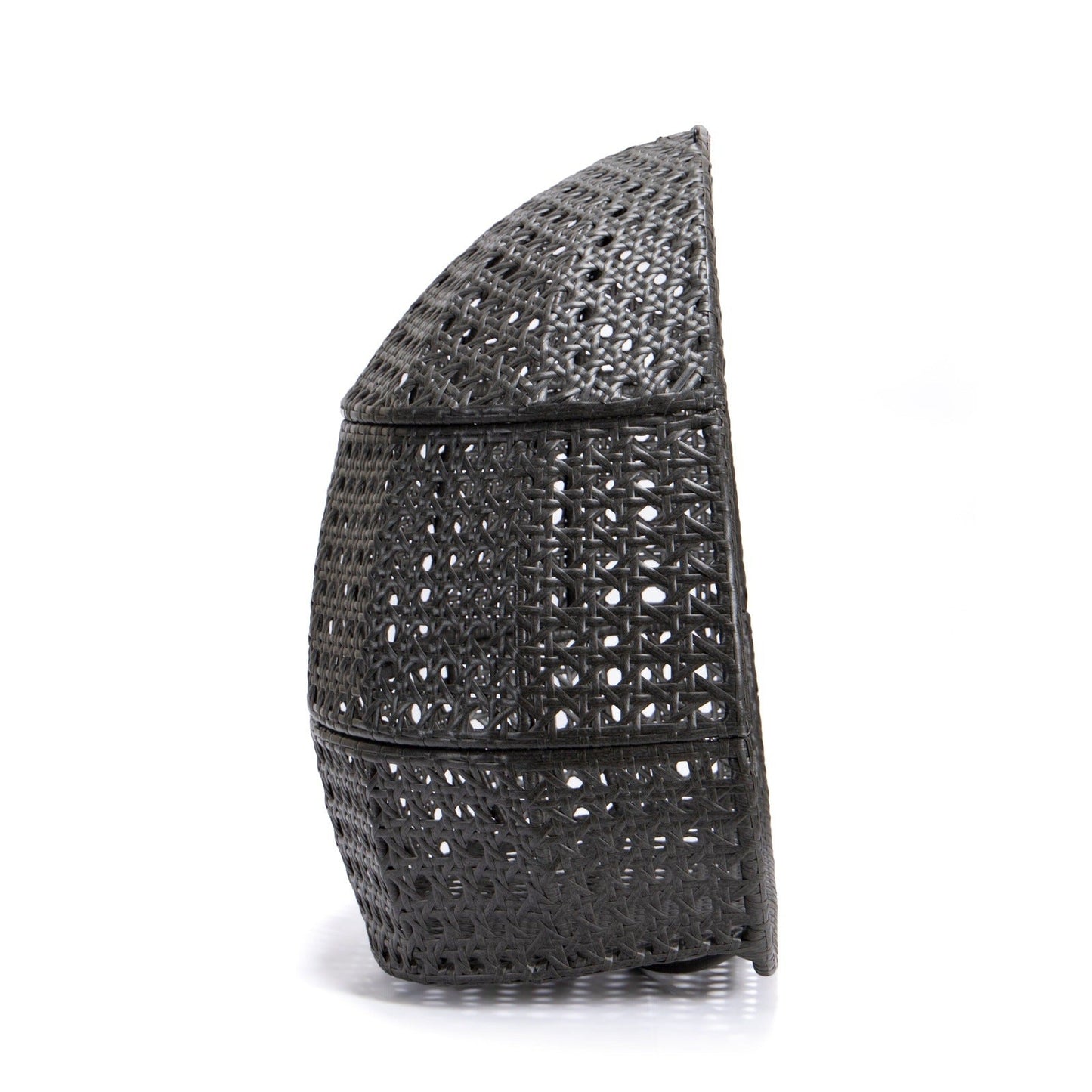 Wicker Hanging Double Egg Charcoal Swing Chair with an Iron Base