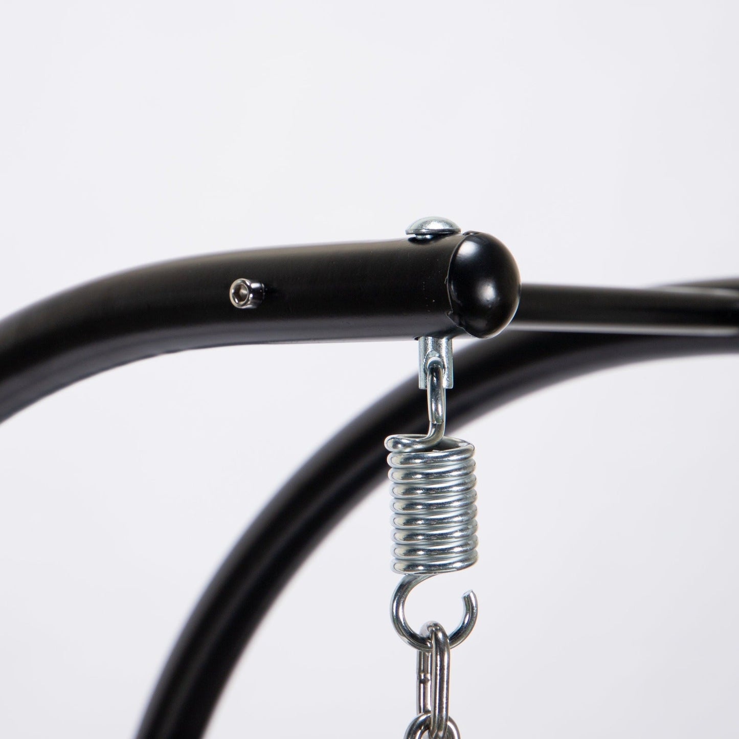 Wicker Hanging Double Egg Charcoal Swing Chair with an Iron Base