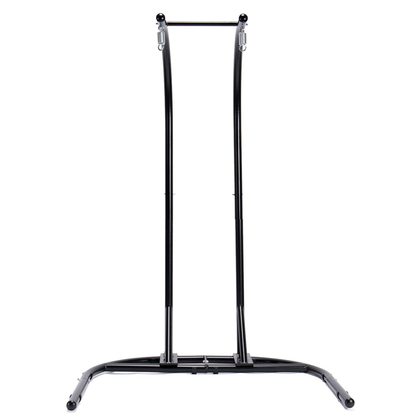 Wicker Hanging Double Egg Charcoal Swing Chair with an Iron Base