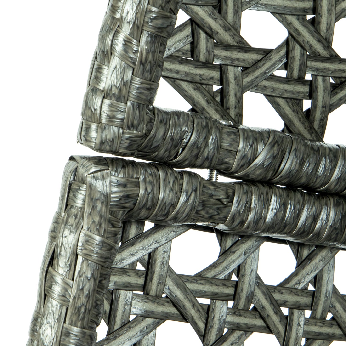 Wicker Hanging Double Egg Charcoal Swing Chair with an Iron Base