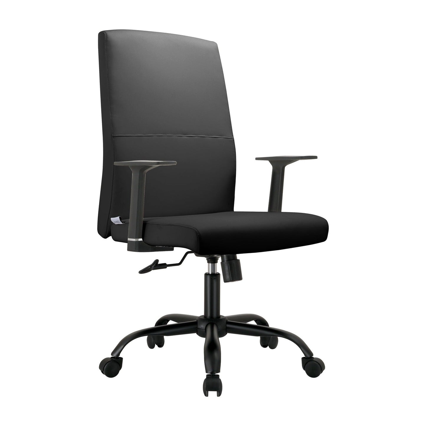 Evander Leather Office Chair in Aluminum with Adjustable Height and Swivel