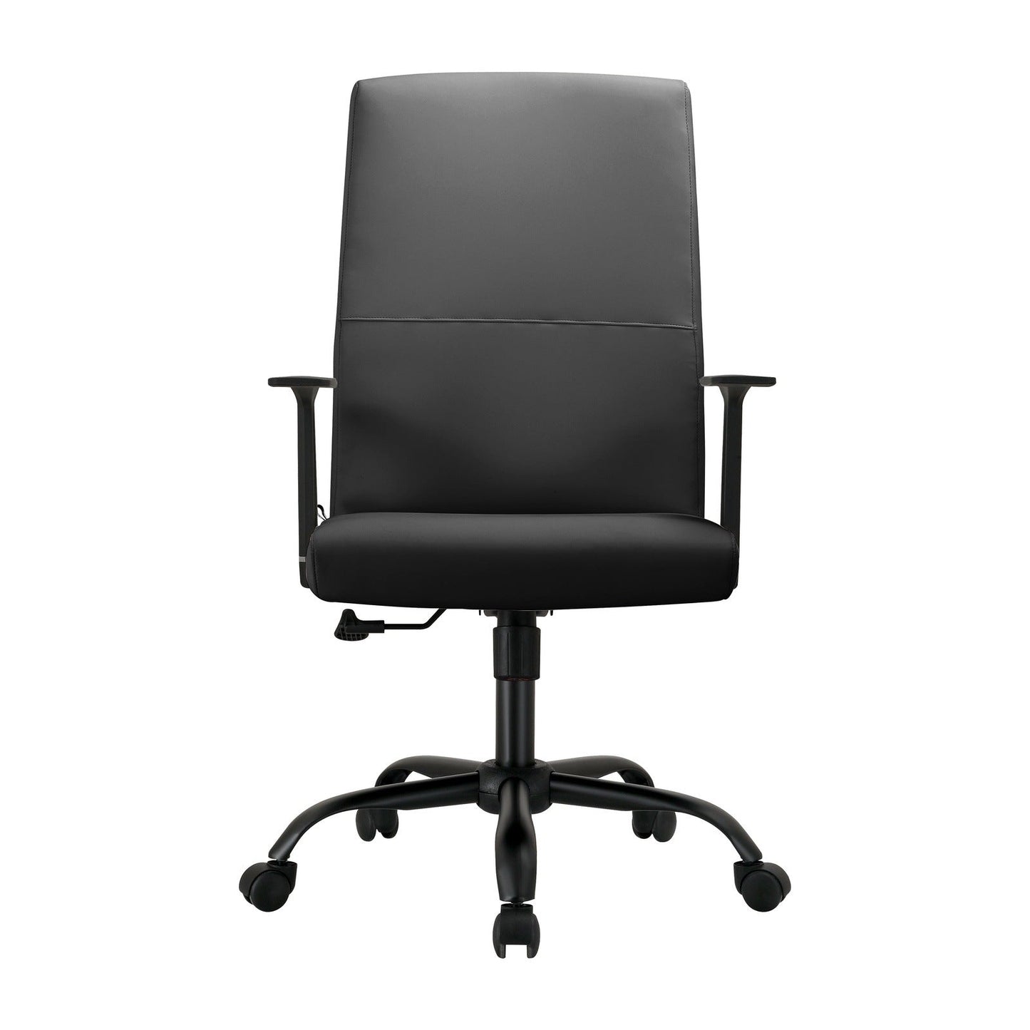 Evander Leather Office Chair in Aluminum with Adjustable Height and Swivel