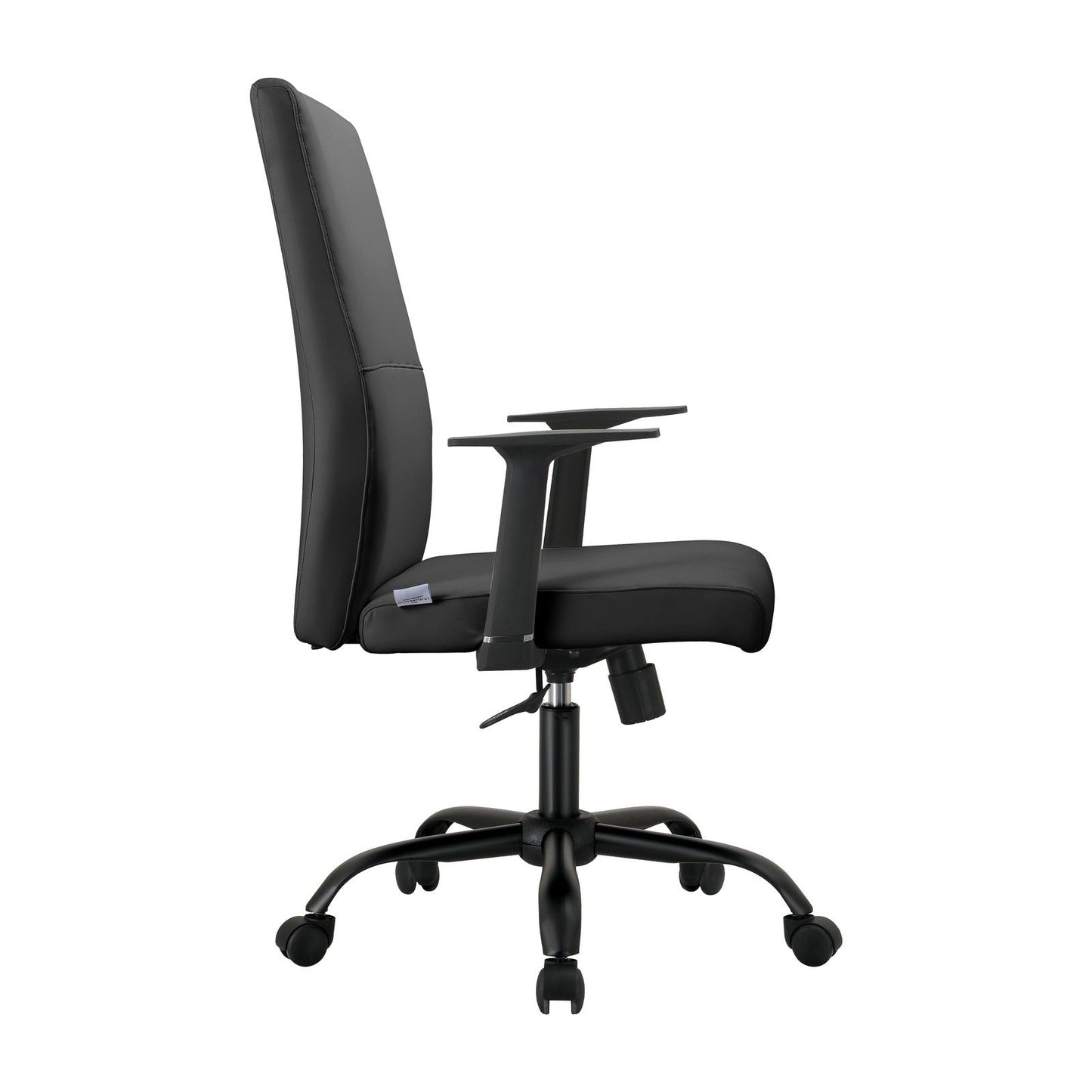Evander Leather Office Chair in Aluminum with Adjustable Height and Swivel