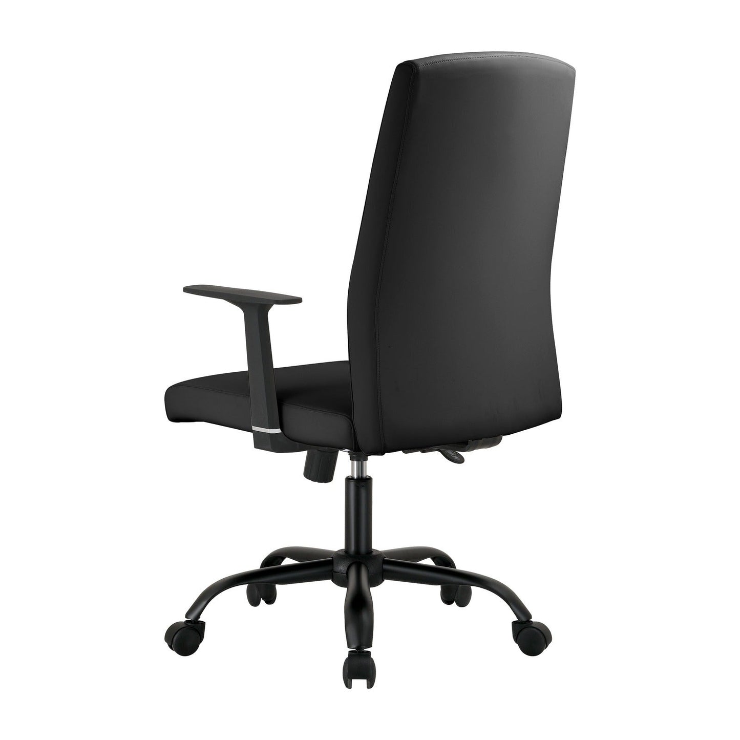 Evander Leather Office Chair in Aluminum with Adjustable Height and Swivel
