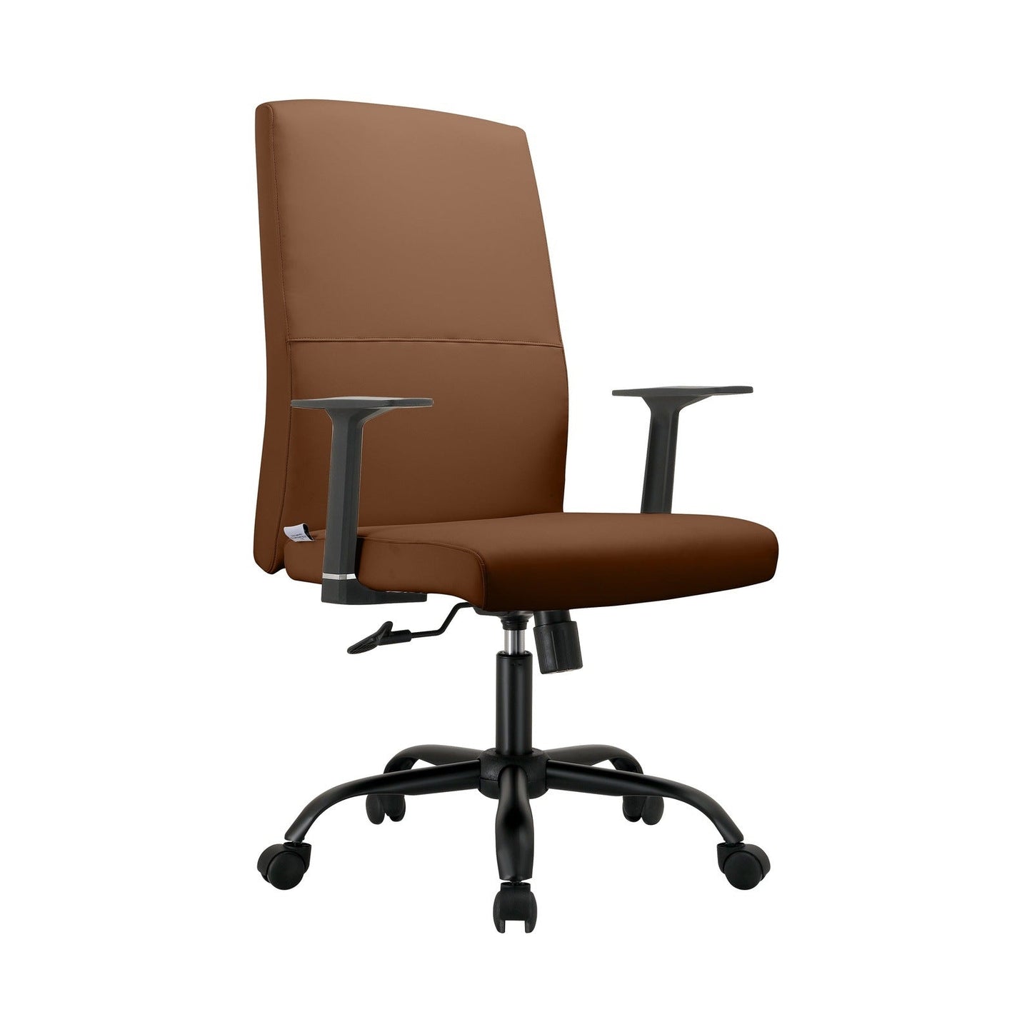 Evander Leather Office Chair in Aluminum with Adjustable Height and Swivel