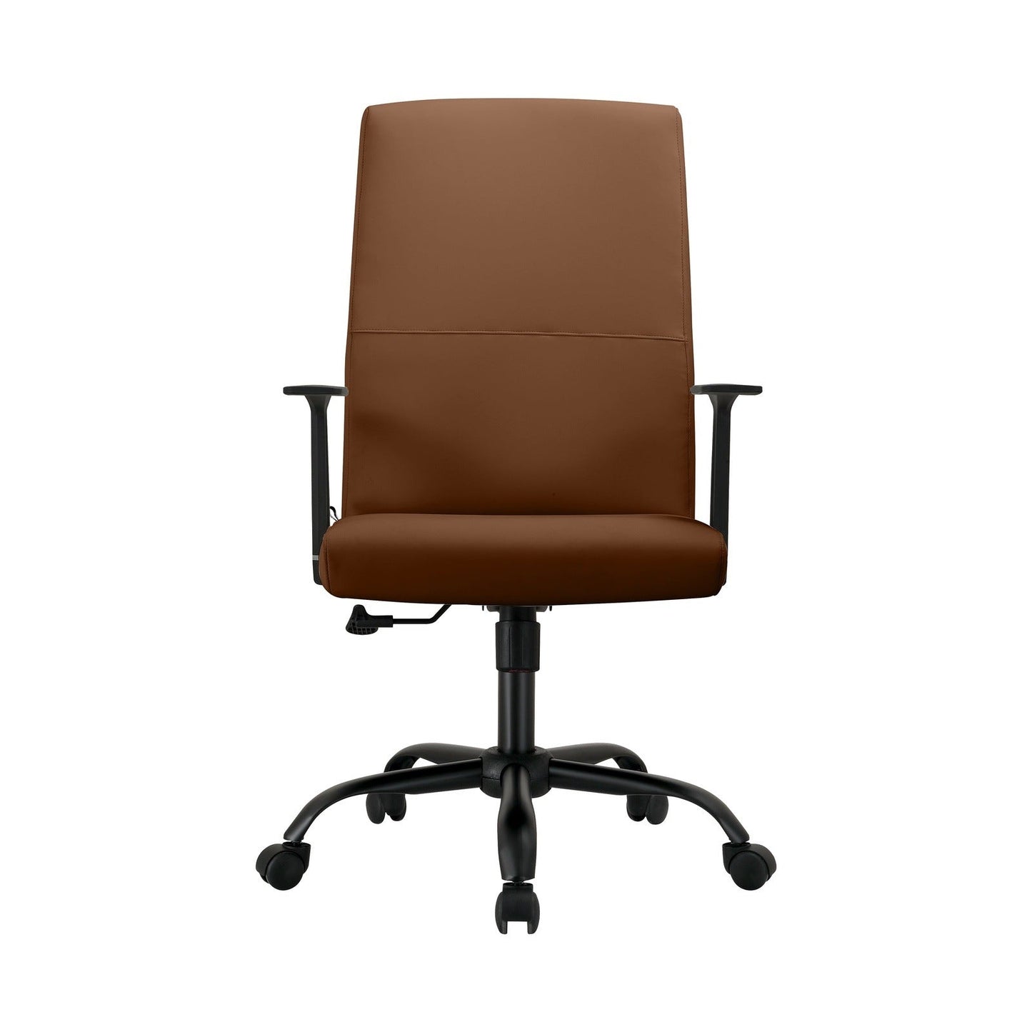 Evander Leather Office Chair in Aluminum with Adjustable Height and Swivel