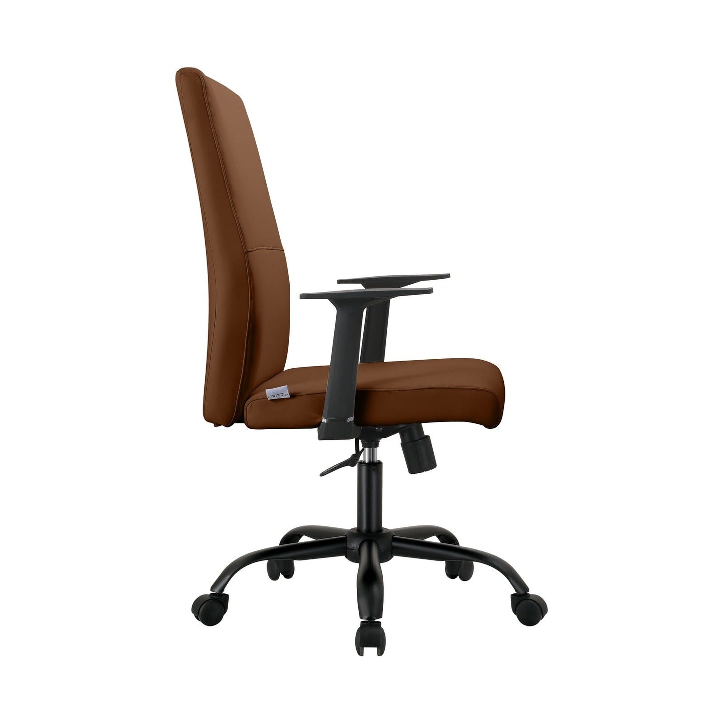 Evander Leather Office Chair in Aluminum with Adjustable Height and Swivel
