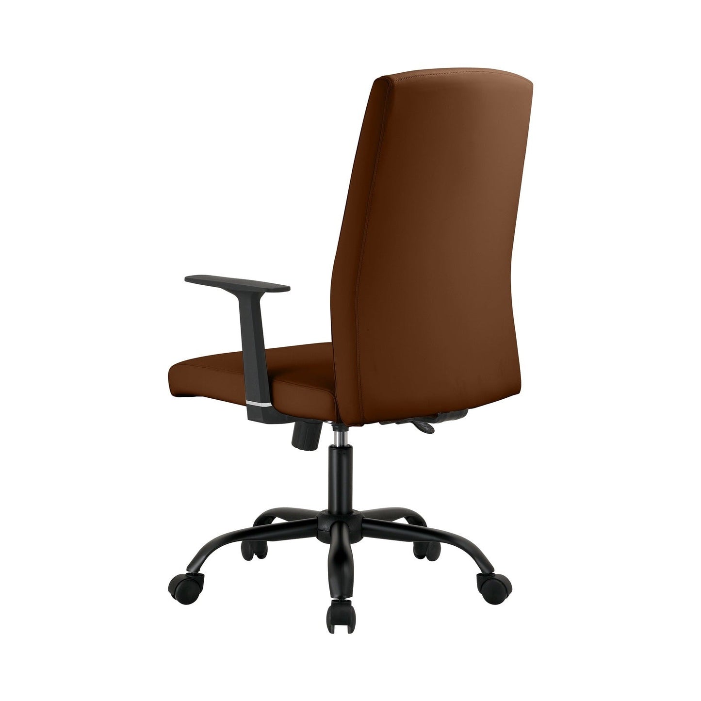 Evander Leather Office Chair in Aluminum with Adjustable Height and Swivel