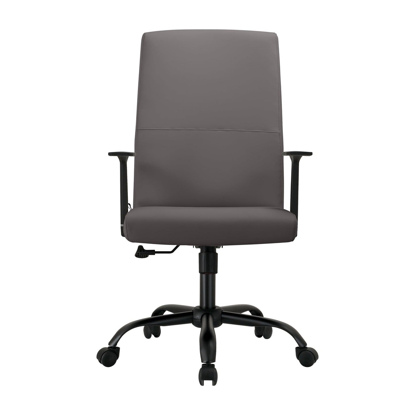 Evander Leather Office Chair in Aluminum with Adjustable Height and Swivel