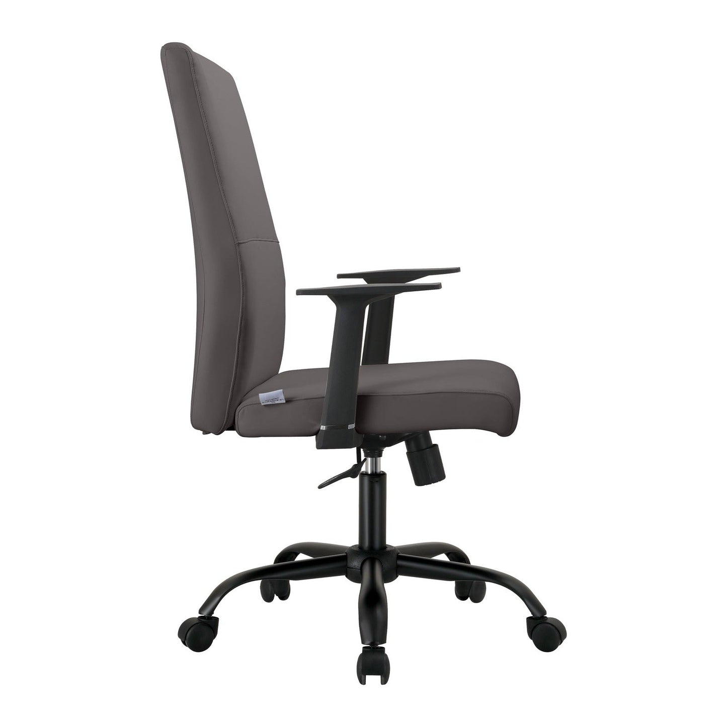 Evander Leather Office Chair in Aluminum with Adjustable Height and Swivel