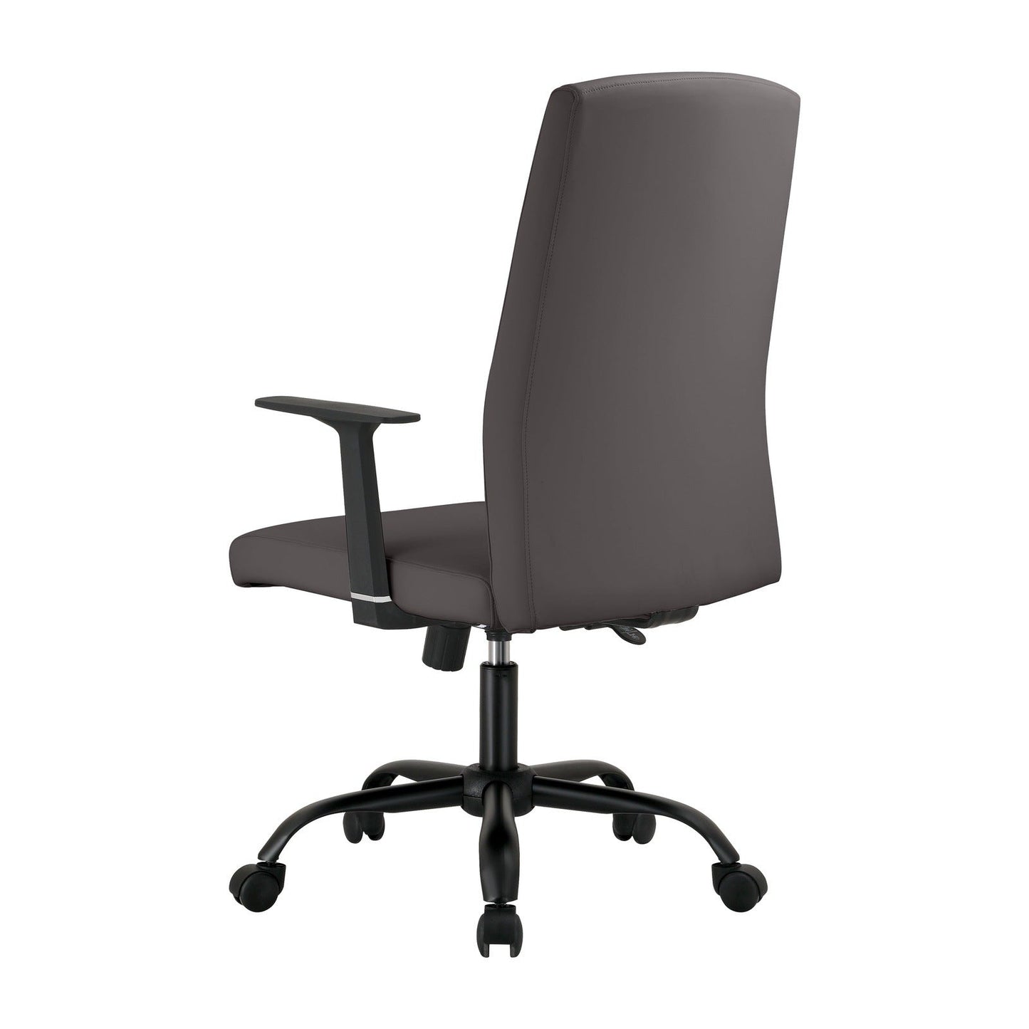 Evander Leather Office Chair in Aluminum with Adjustable Height and Swivel