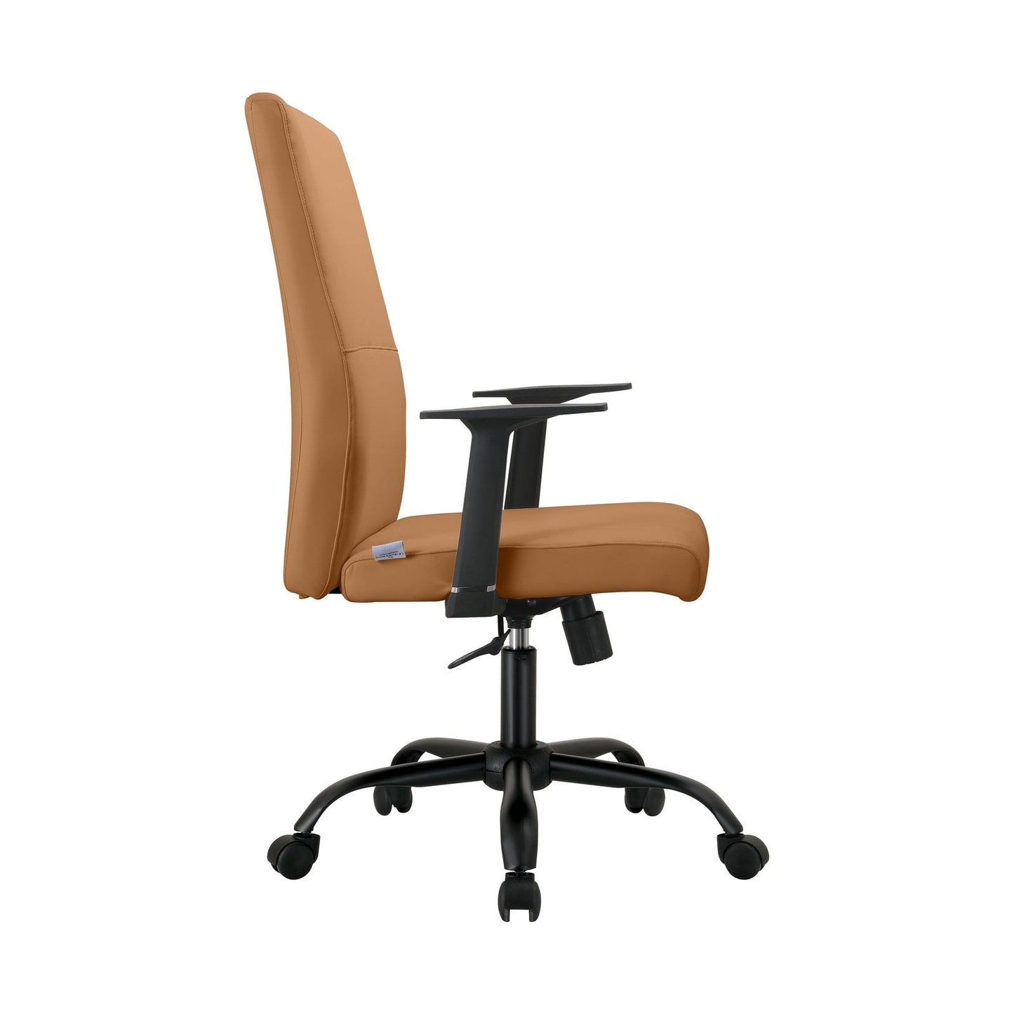 Evander Leather Office Chair in Aluminum with Adjustable Height and Swivel