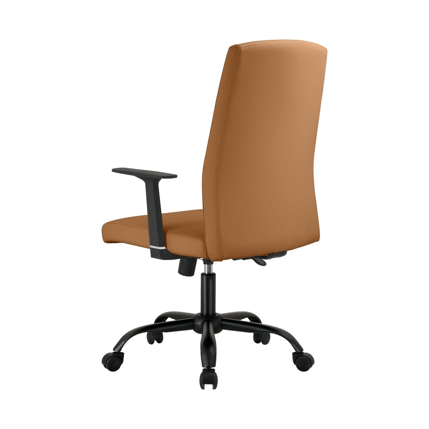 Evander Leather Office Chair in Aluminum with Adjustable Height and Swivel