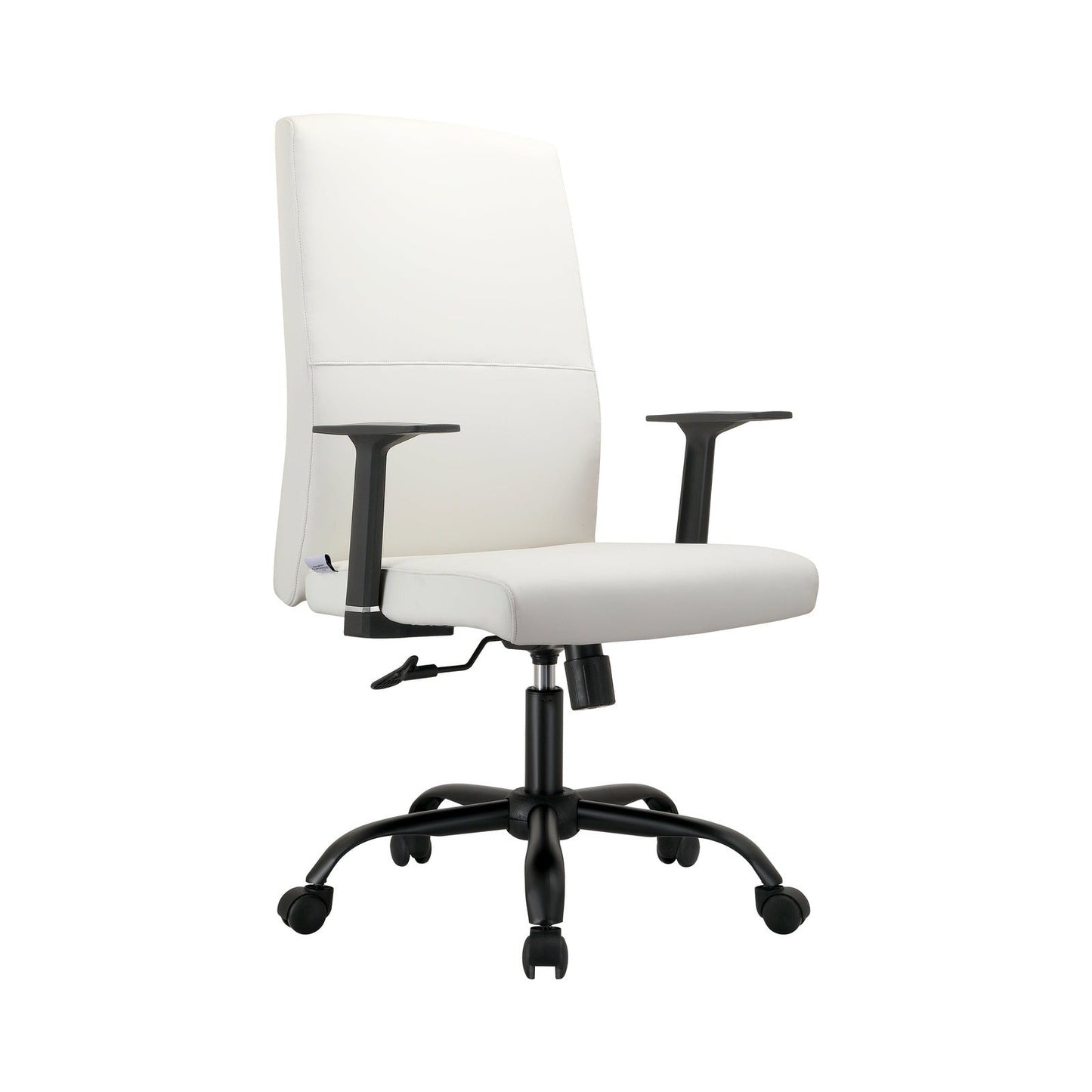 Evander Leather Office Chair in Aluminum with Adjustable Height and Swivel