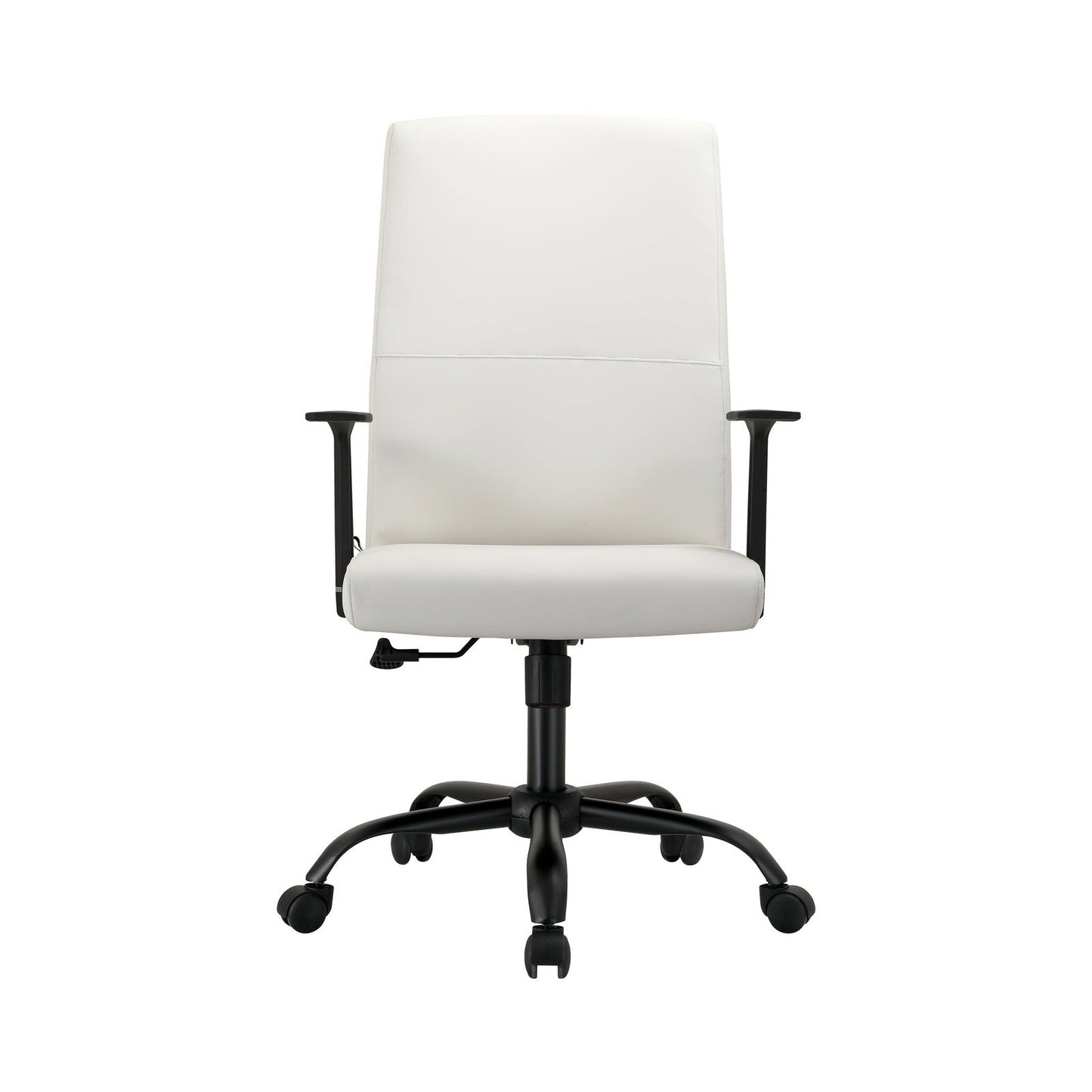 Evander Leather Office Chair in Aluminum with Adjustable Height and Swivel