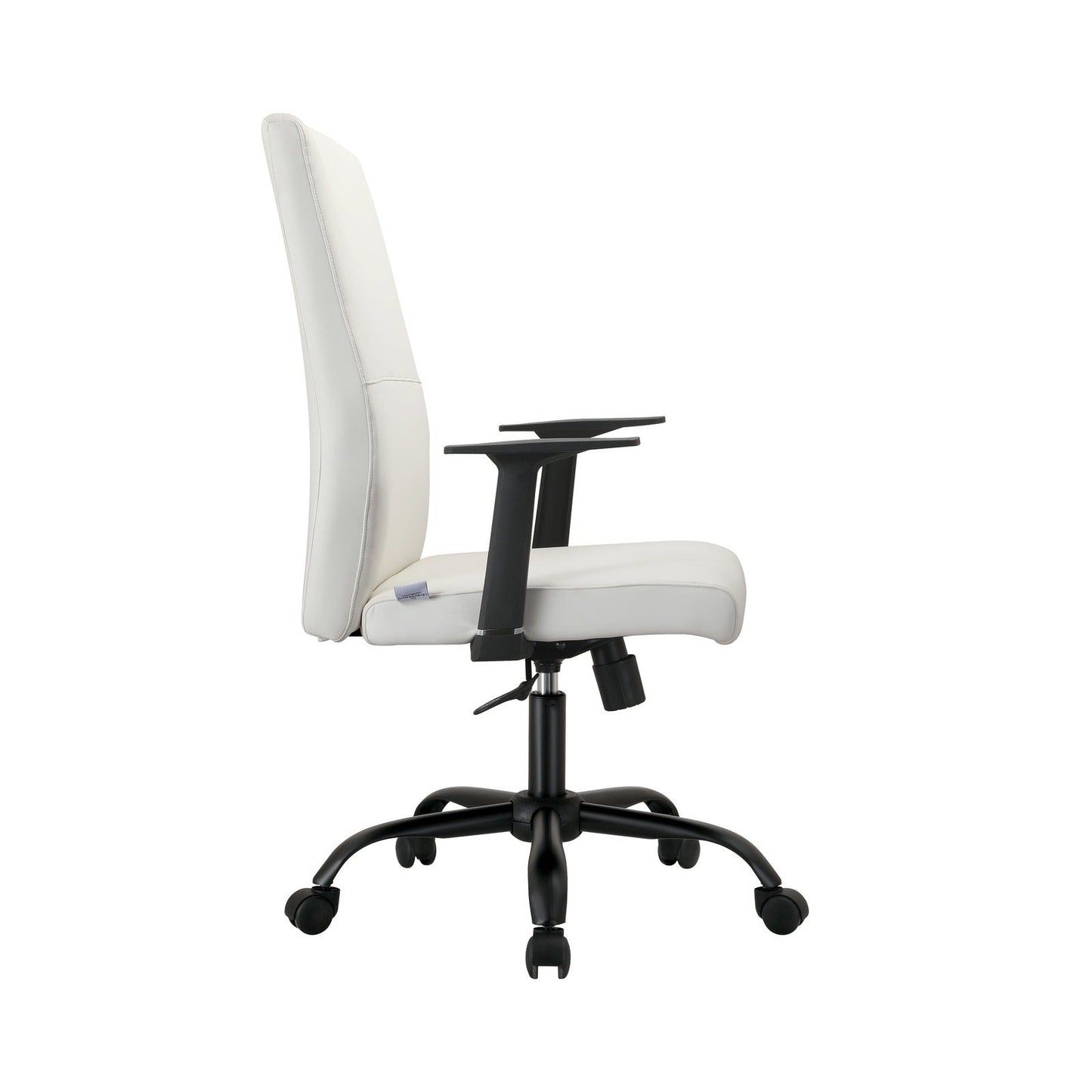 Evander Leather Office Chair in Aluminum with Adjustable Height and Swivel