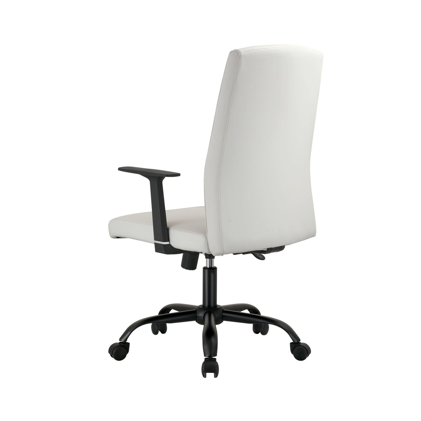 Evander Leather Office Chair in Aluminum with Adjustable Height and Swivel