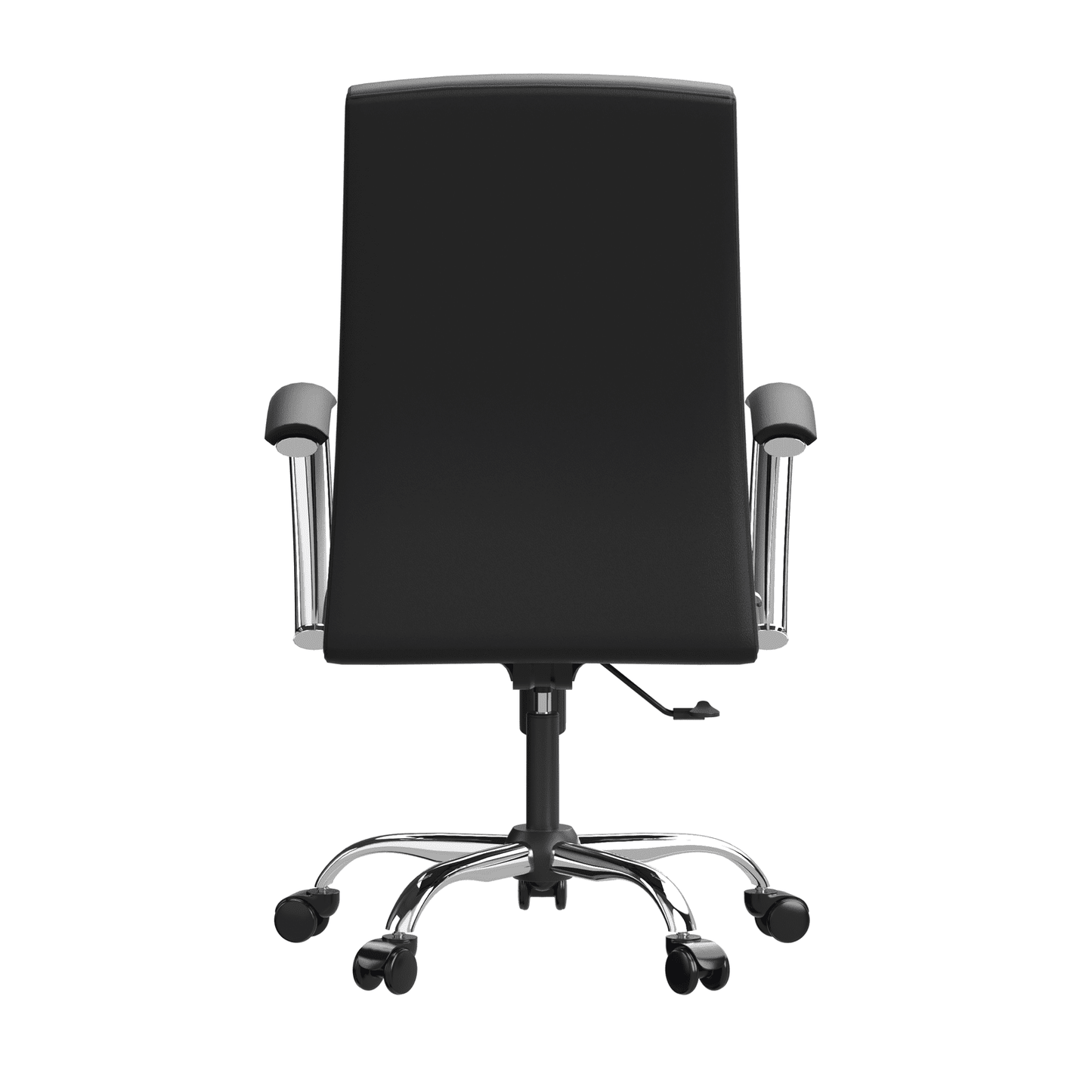 Evander Modern Swivel Office Chair in Faux Leather with Adjustable Height and Silver Frame
