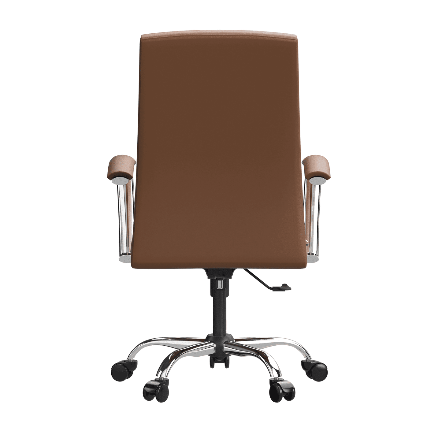 Evander Modern Swivel Office Chair in Faux Leather with Adjustable Height and Silver Frame