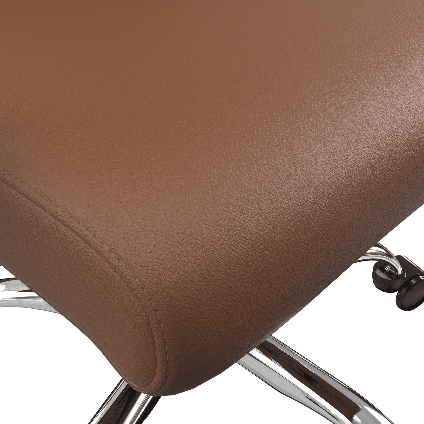 Evander Modern Swivel Office Chair in Faux Leather with Adjustable Height and Silver Frame