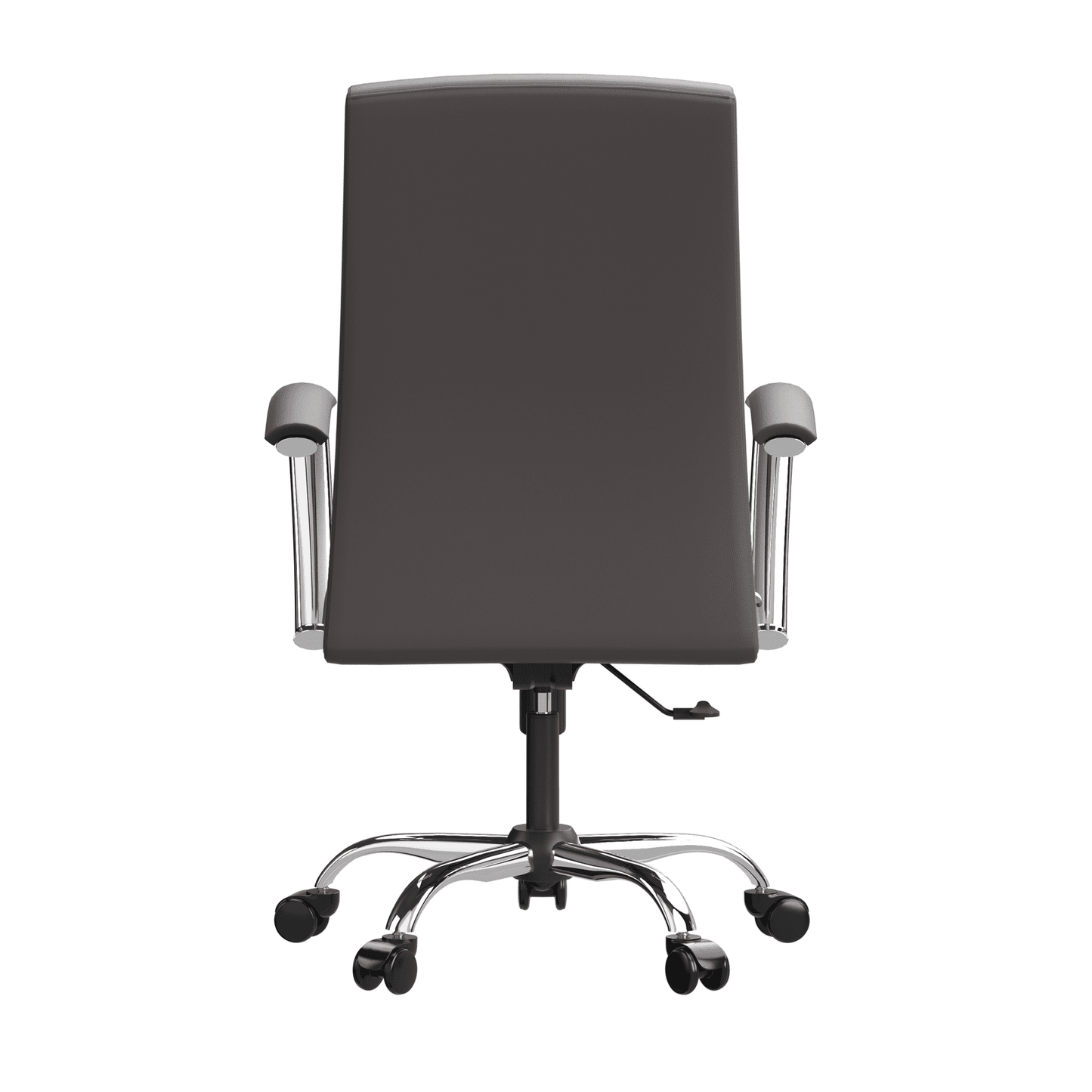 Evander Modern Swivel Office Chair in Faux Leather with Adjustable Height and Silver Frame