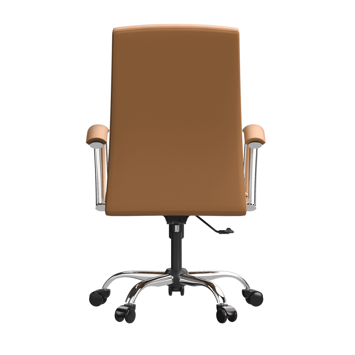 Evander Modern Swivel Office Chair in Faux Leather with Adjustable Height and Silver Frame