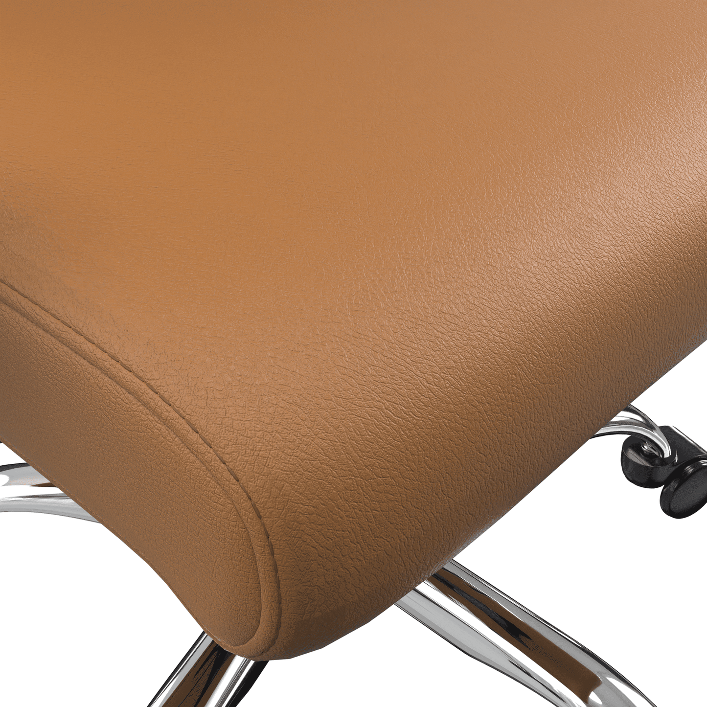 Evander Modern Swivel Office Chair in Faux Leather with Adjustable Height and Silver Frame