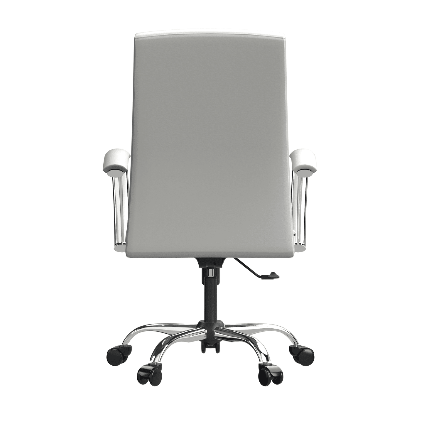 Evander Modern Swivel Office Chair in Faux Leather with Adjustable Height and Silver Frame