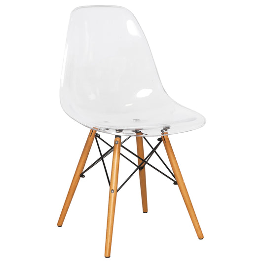Cresco Modern Dining Chair Molded Side Chair with Wooden Base