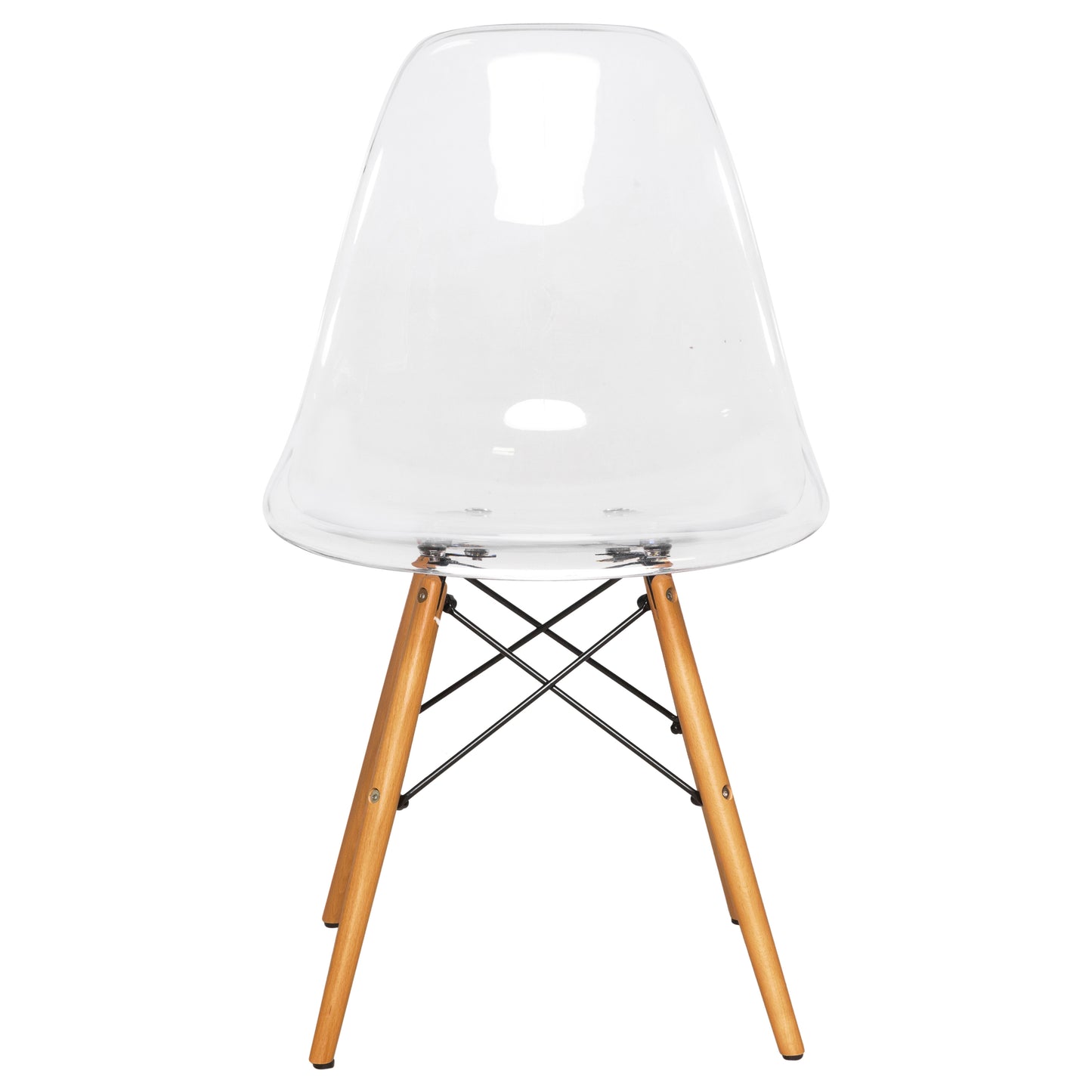 Cresco Modern Dining Chair Molded Side Chair with Wooden Base