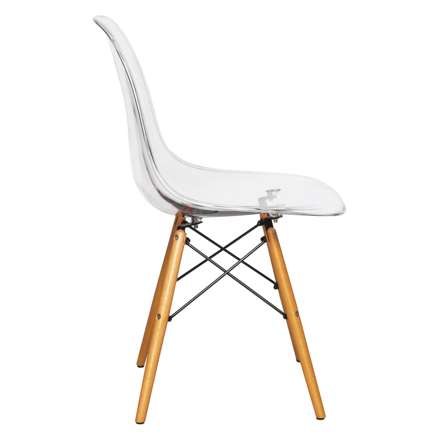Cresco Modern Dining Chair Molded Side Chair with Wooden Base