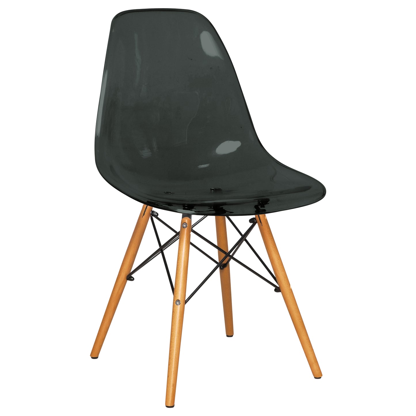 Cresco Modern Dining Chair Molded Side Chair with Wooden Base