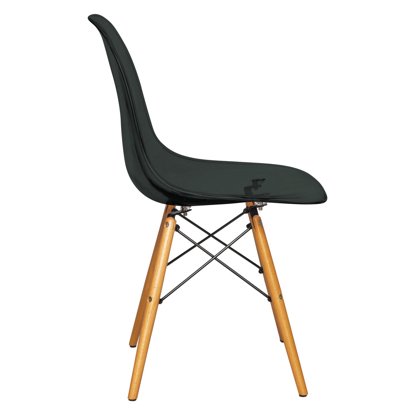 Cresco Modern Dining Chair Molded Side Chair with Wooden Base