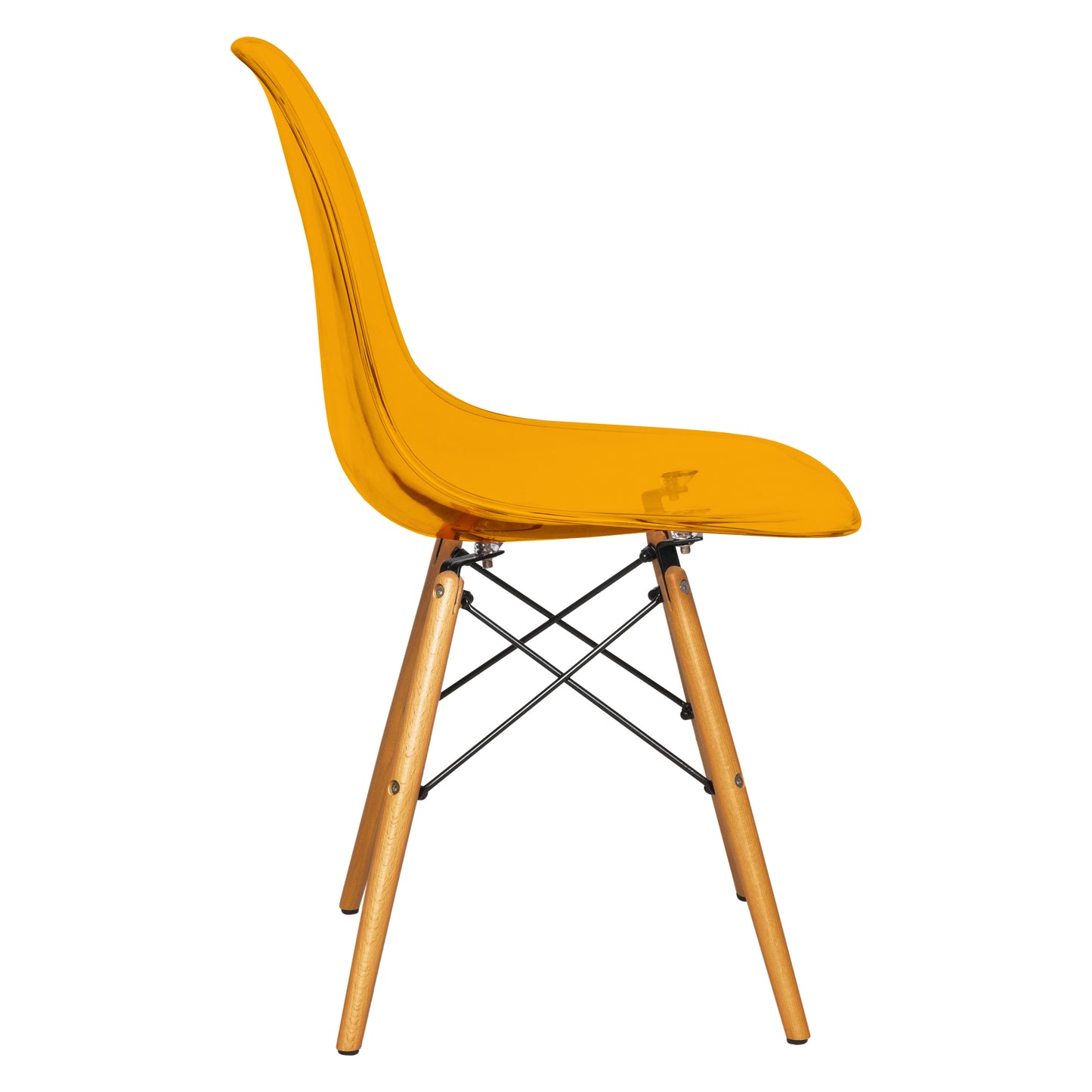 Cresco Modern Dining Chair Molded Side Chair with Wooden Base
