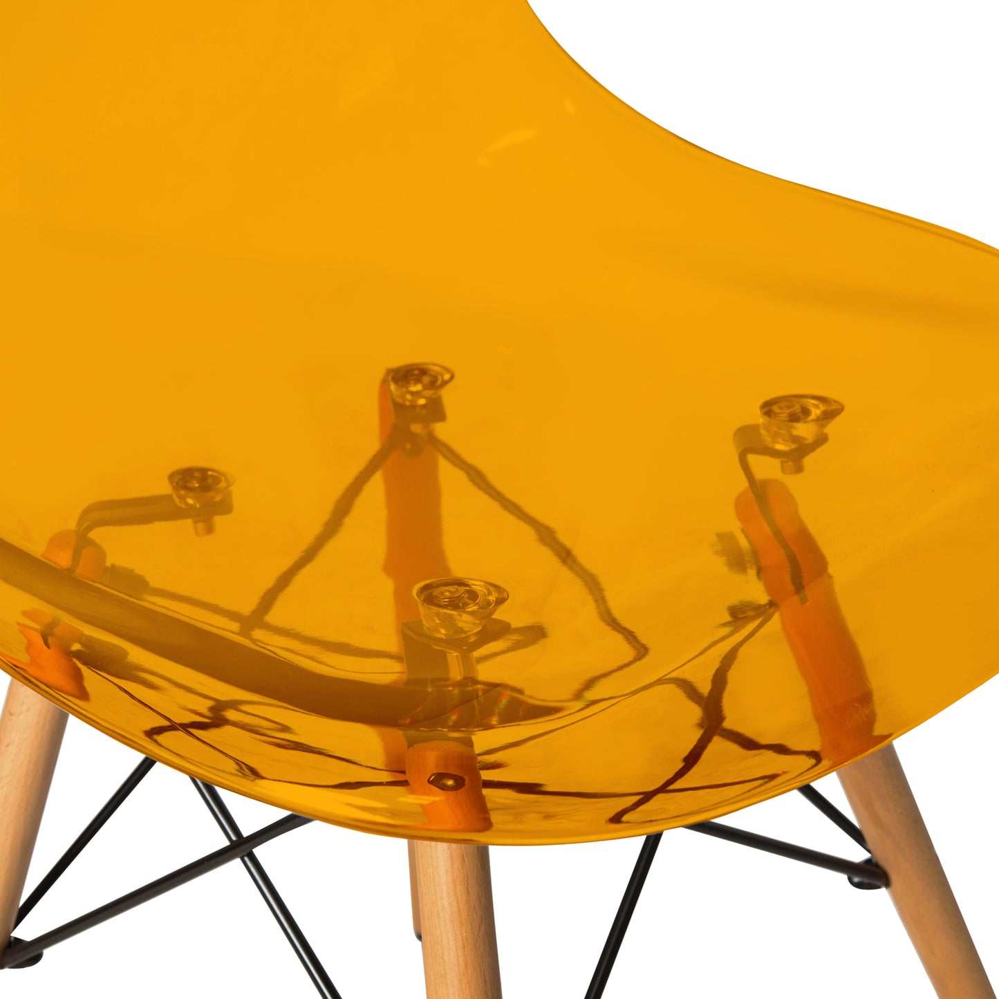 Cresco Modern Dining Chair Molded Side Chair with Wooden Base